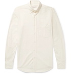 Incotex - Button-Down Collar Textured-Cotton Shirt - Ivory