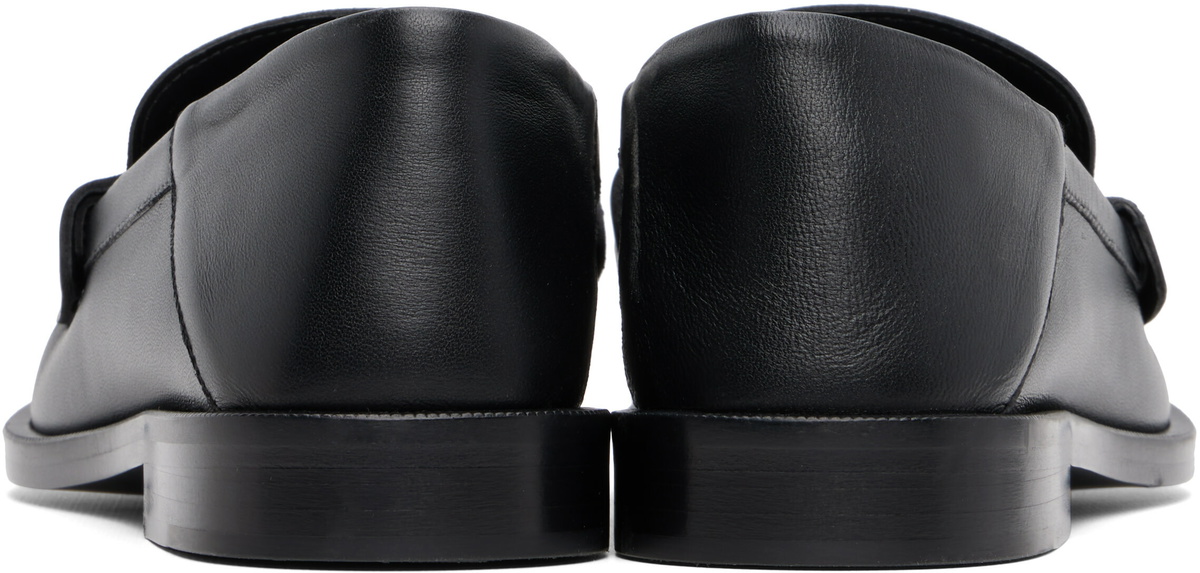 BALMAIN Black Sync Smooth Leather Loafers