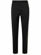Mr P. - Slim-Fit Wool Tuxedo Trousers - Black