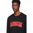 MSGM Black and Red College Logo Sweatshirt