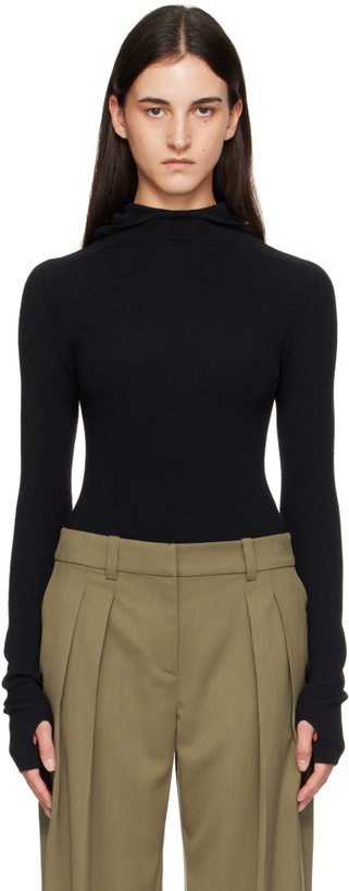 Photo: The Frankie Shop Black Danae Knit Hoodie