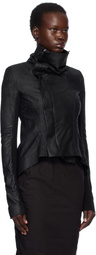 Rick Owens Black Hollywood Naska Biker Leather Jacket