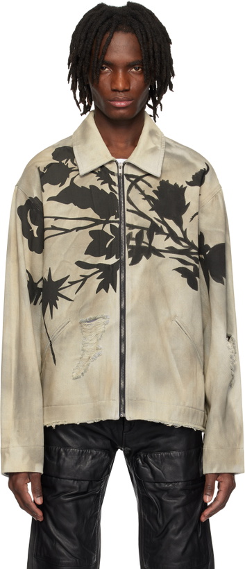 Photo: KUSIKOHC Gray Rose Denim Jacket