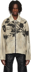 KUSIKOHC Gray Rose Denim Jacket
