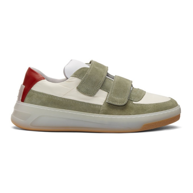 Photo: Acne Studios Green and Beige Suede Perey Strap Sneakers