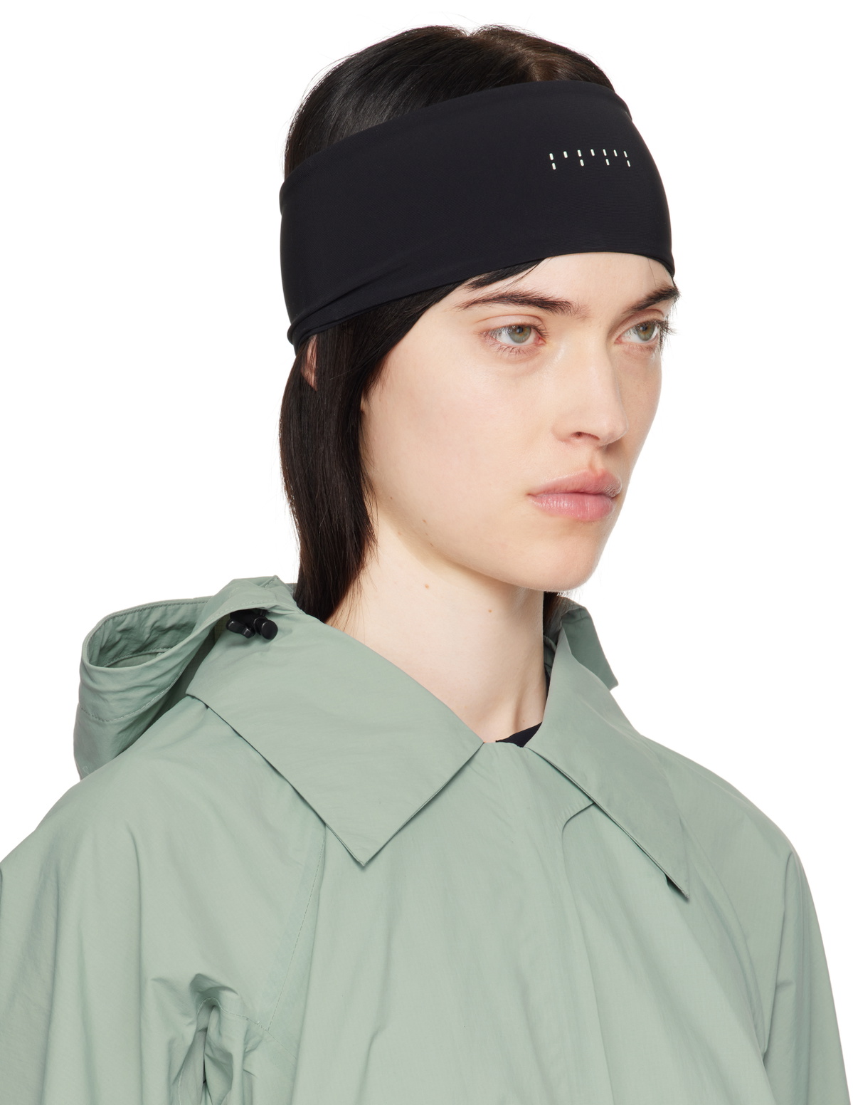 JOHANNA PARV Black Triangle Ponytail Hole Headband