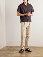 Mr P. - Daniel Tapered Pleated Garment-Dyed Organic Cotton-Twill Trousers - Neutrals