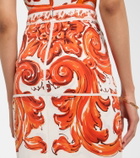 Dolce&Gabbana Majolica silk-blend charmeuse pencil skirt