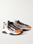 AMIRI - Bone Runner Leather and Nubuck-Trimmed Mesh Sneakers - Orange
