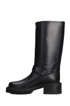 Via Roma 15 Low Heels Ankle Boots In Black Leather