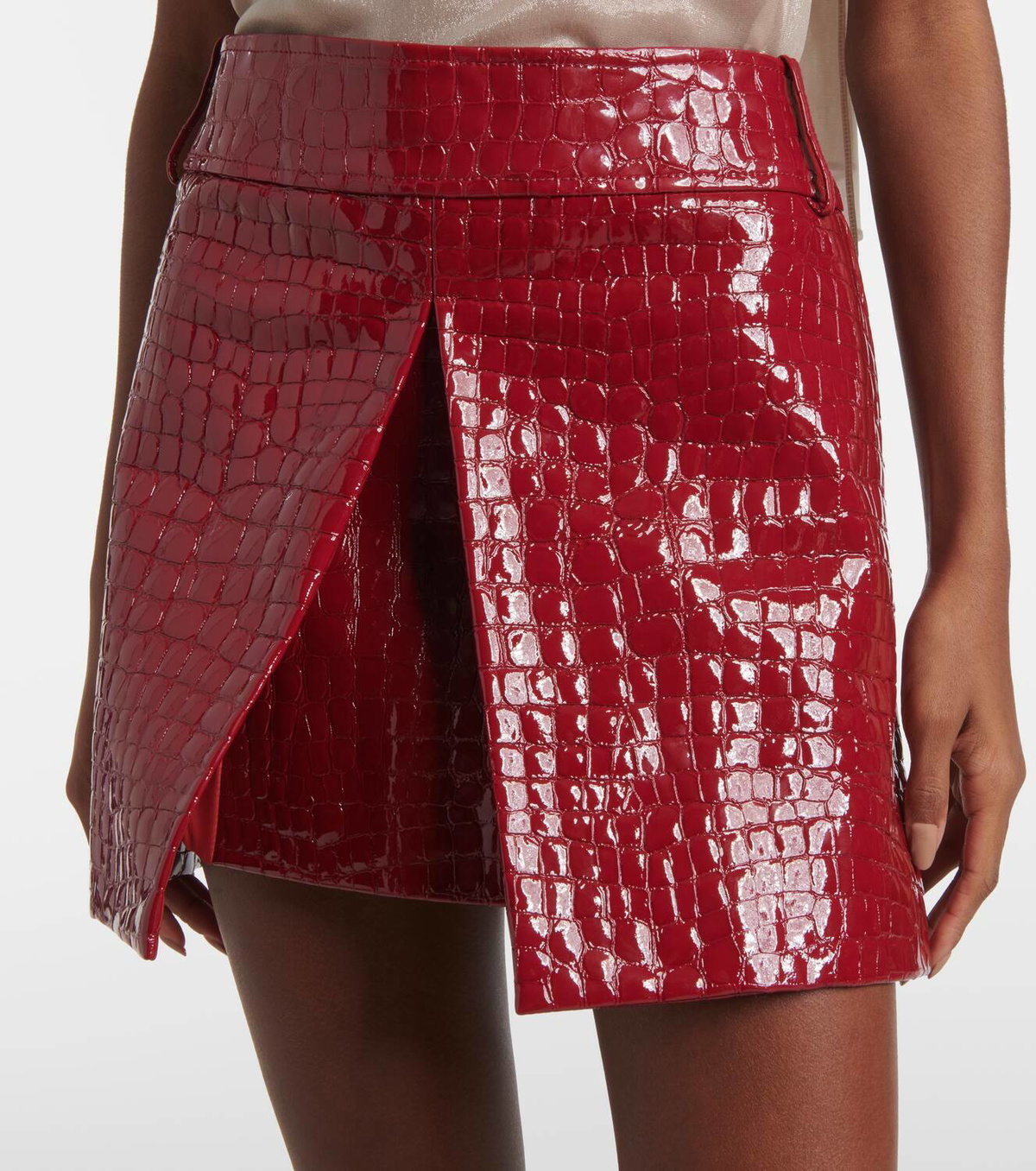 Tom Ford Croc-effect leather miniskirt
