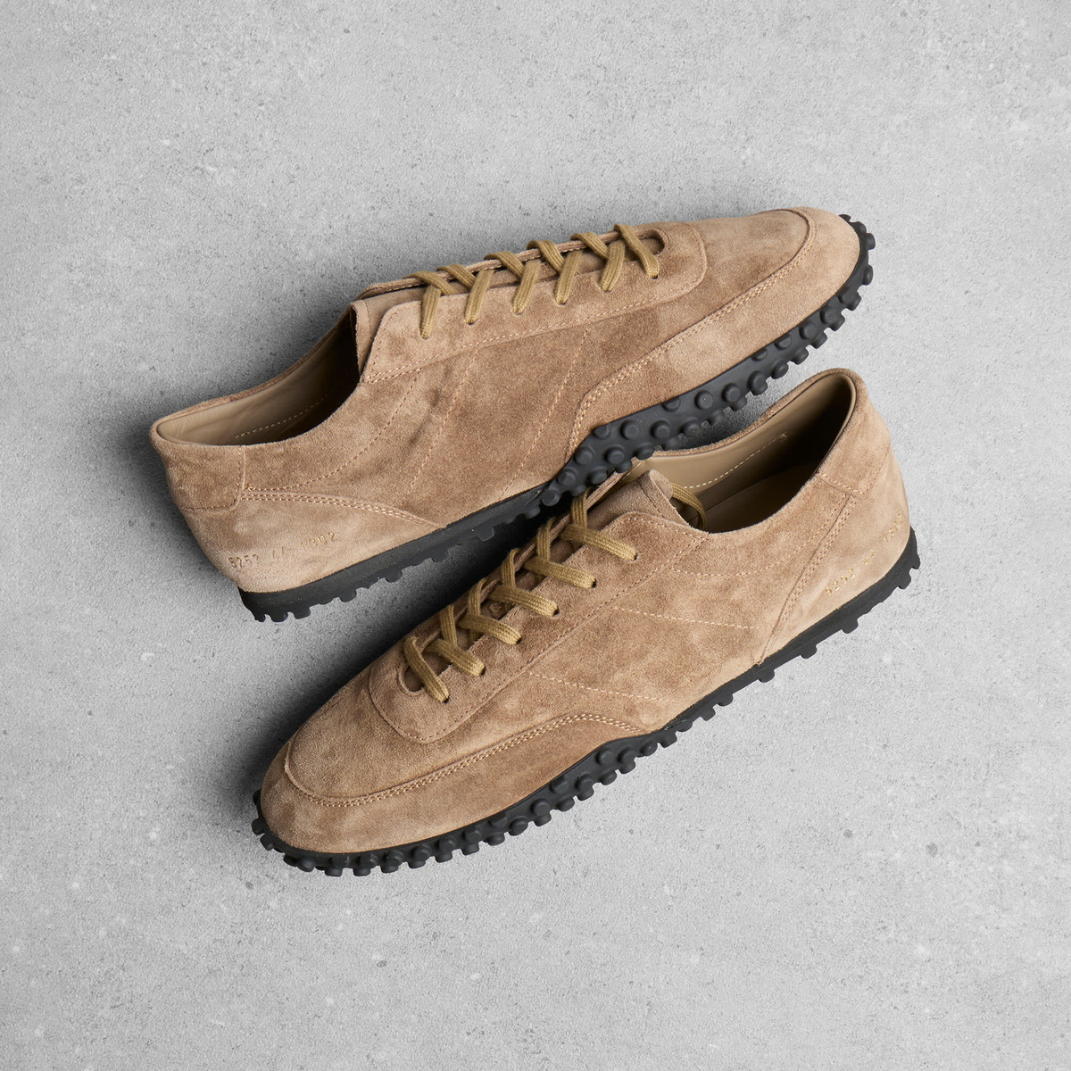 Common Projects Men's Minimal Runner Seventy Suede Sneaker in Tan