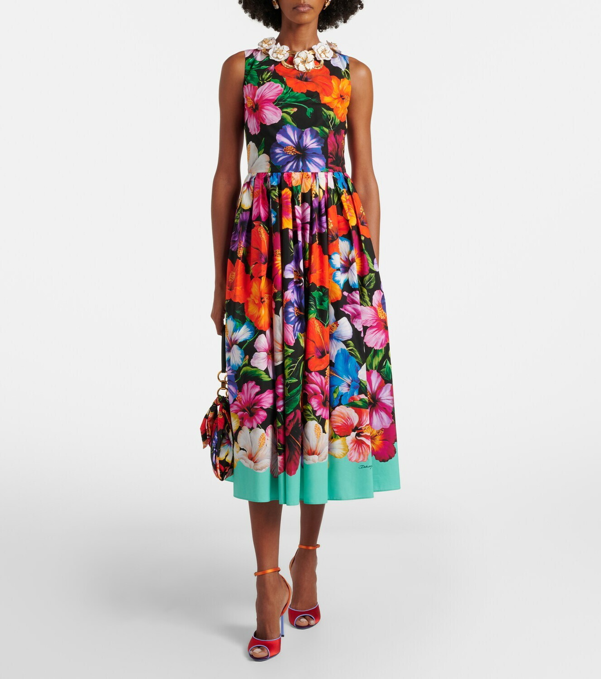 Dolce&Gabbana Floral cotton midi dress
