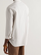 Boglioli - Grandad-Collar Cotton-Seersucker Shirt - Neutrals
