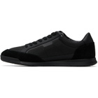 BOSS Black Suede-Trim Ribbed Sole Sneakers
