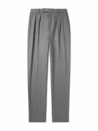 CELINE - Keith Tapered Pleated Cashmere-Flannel Trousers - Gray