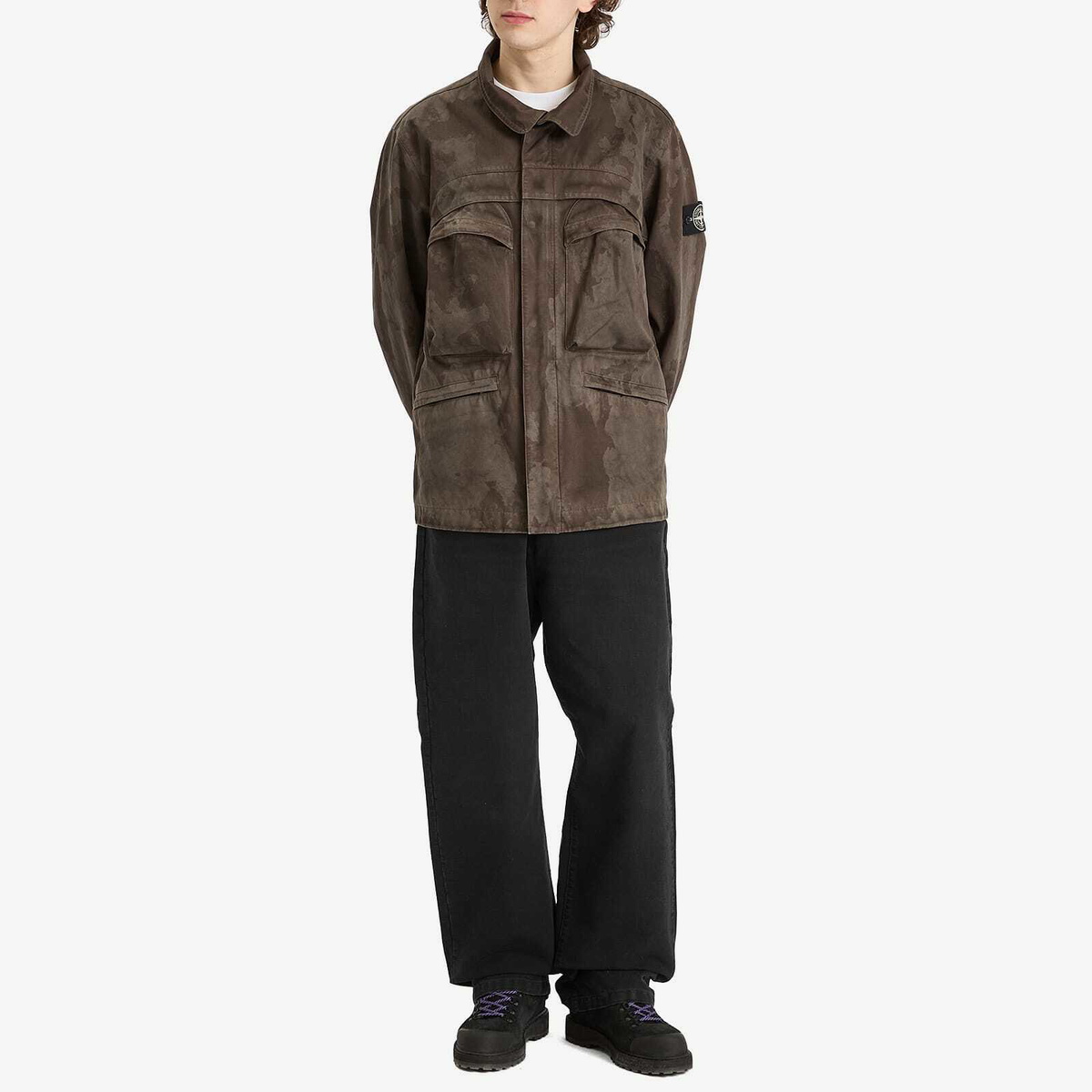 Stone Island Men's Raso Gommato 3L Laser Camo Field Jacket in