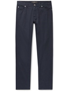 BRIONI - Meribel Slim-Fit Garment-Dyed Stretch-Cotton Twill Trousers - Blue