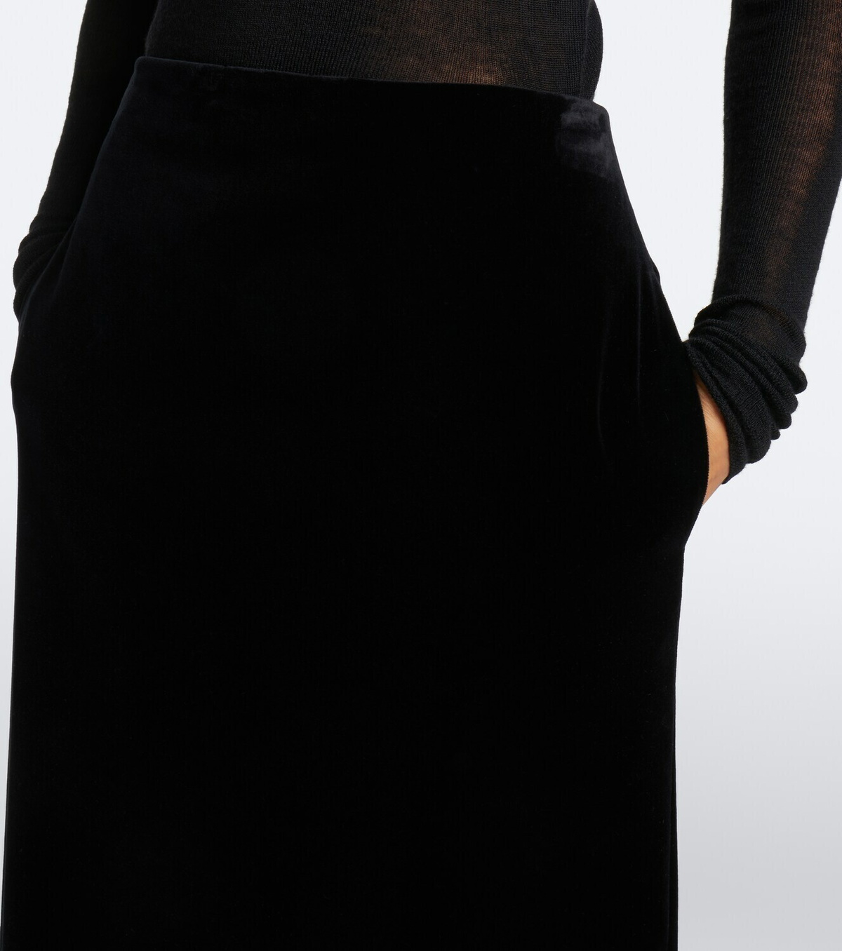 The Row Lew cotton velvet maxi skirt