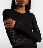 Wardrobe.NYC Open-knit wool-blend bodysuit