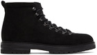 Manolo Blahnik Black Suede Calaurio Lace-Up Boots