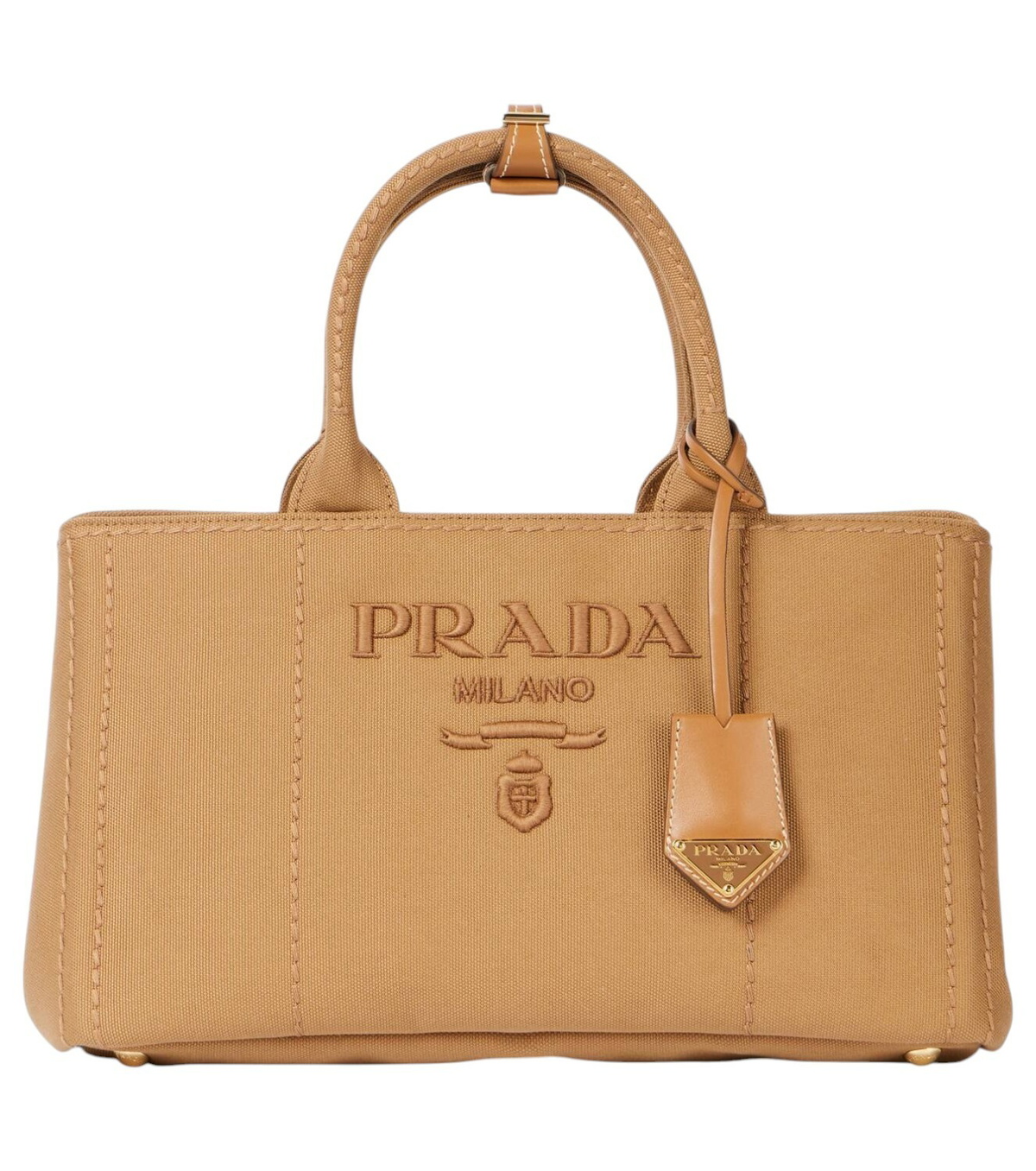 トートバッグ PRADA Sand Canvas Medium Shopping Bag Prada Sand Canvas Tote Bag for Women Online USA at Darveys.com