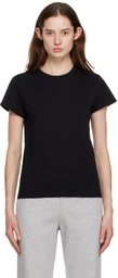 Filippa K Black Soft Cap Sleeve T-Shirt