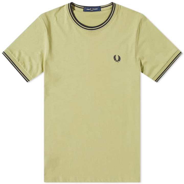 Photo: Fred Perry Men's Twin Tipped T-Shirt in Sage Green