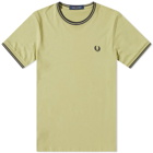 Fred Perry Men's Twin Tipped T-Shirt in Sage Green
