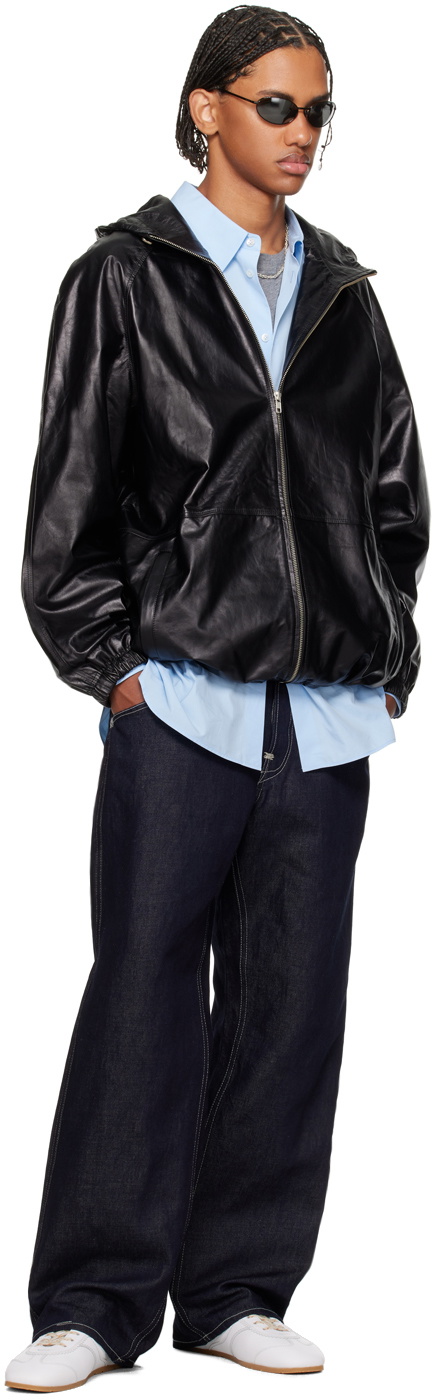 Still Kelly Black Hooded Leather Jacket