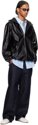 Still Kelly Black Hooded Leather Jacket