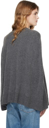 TOTEME Gray Crew Cape Knit Sweater