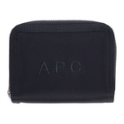 A.P.C. Navy Satin Malone Compact Wallet