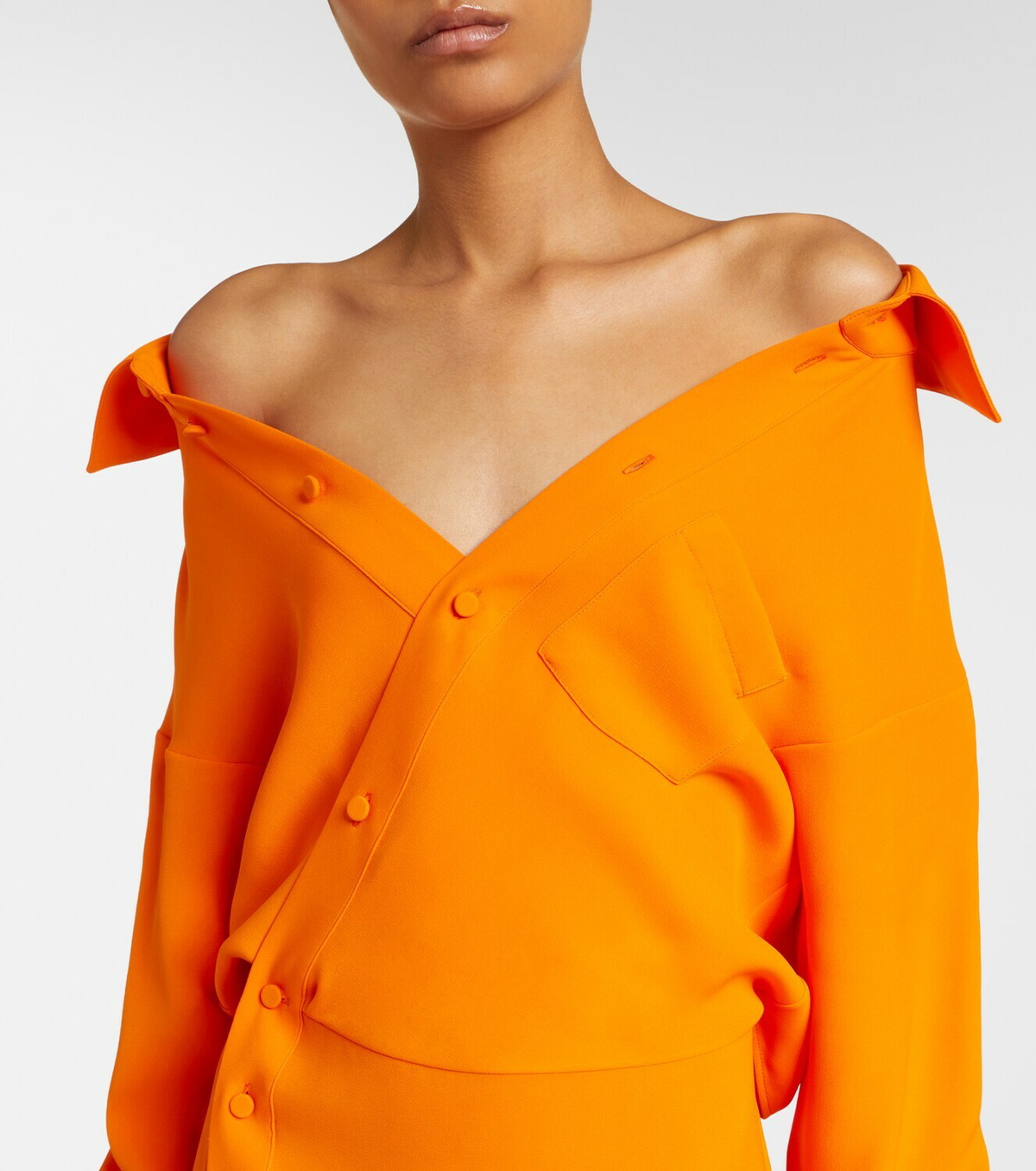 Balenciaga Off-shoulder silk gown