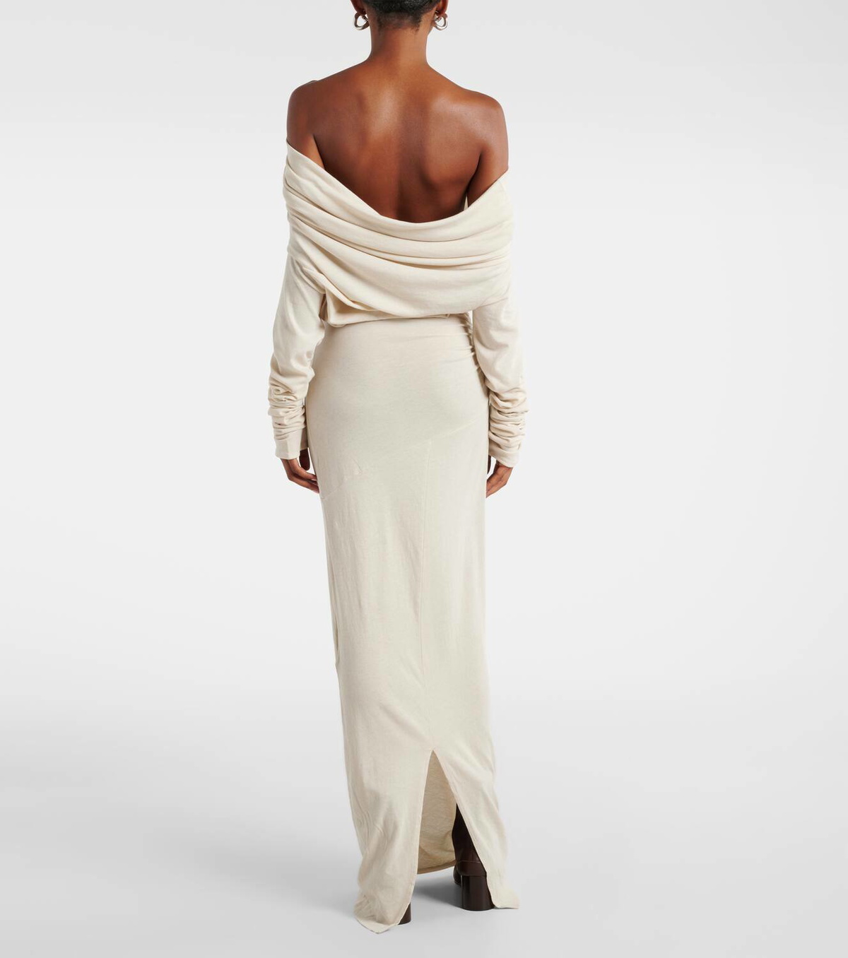 Entire Studios Off-shoulder jersey maxi dress