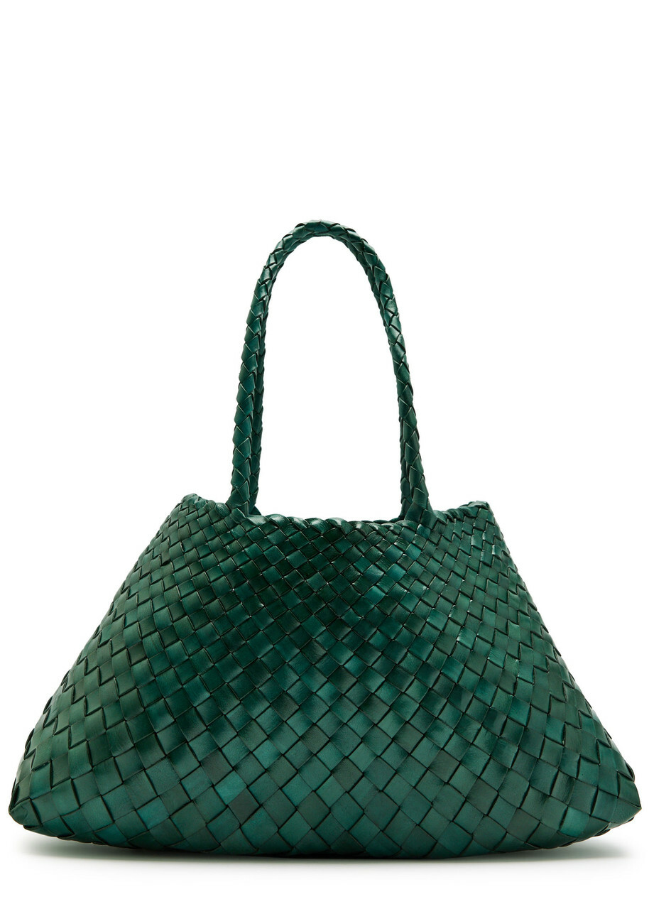 Dragon Diffusion Santa Croce Big Woven Leather Tote bag - Green - One Size