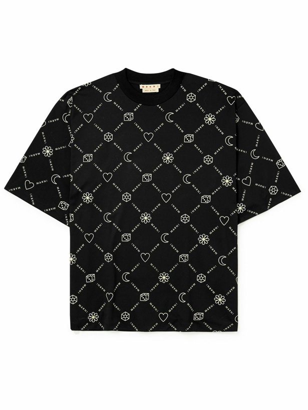 Photo: Marni - Logo-Print Cotton-Jersey T-Shirt - Black