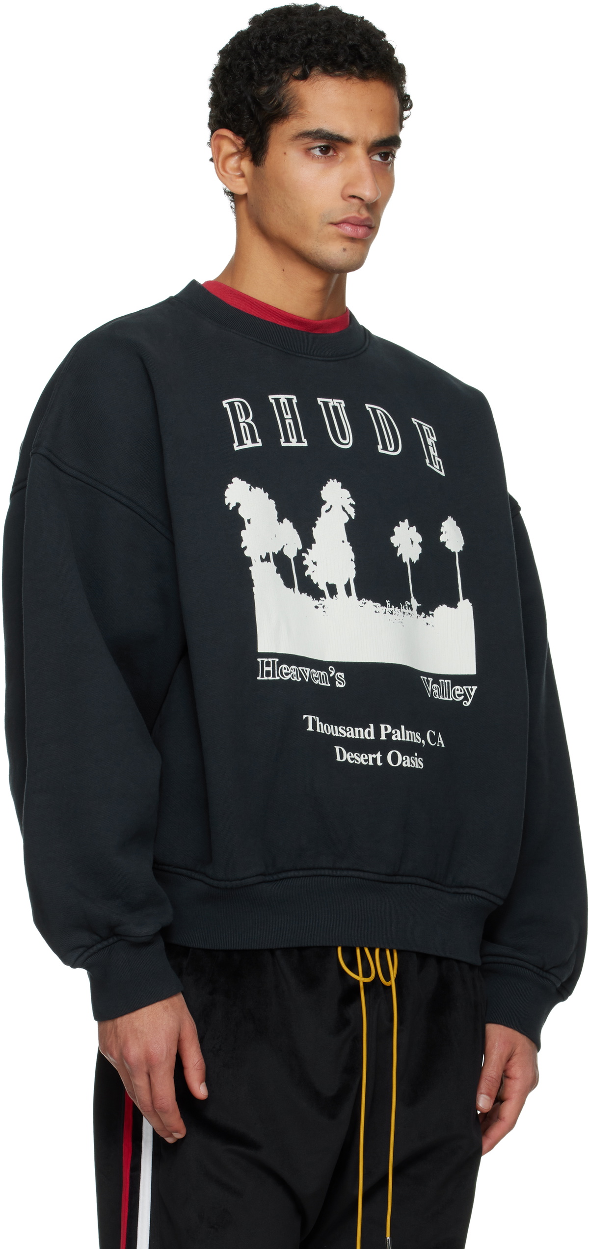 Rhude Black 'Thousand Palms' Crewneck Sweatshirt