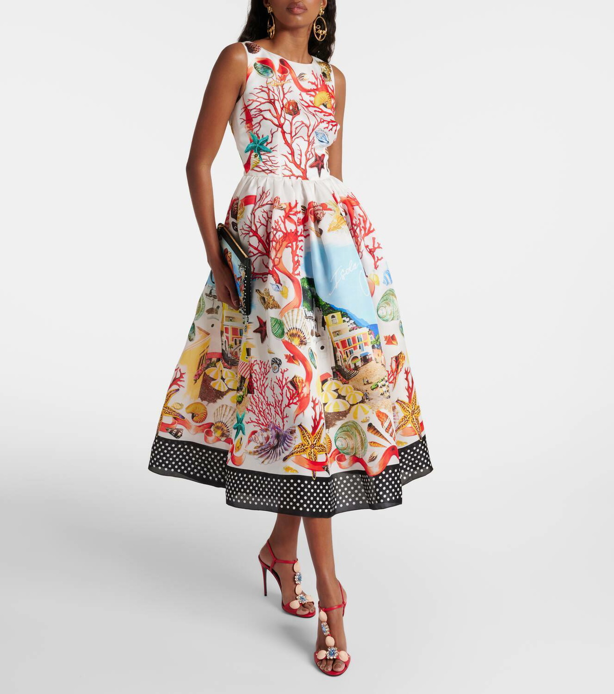 Dolce&Gabbana Capri printed silk midi dress Dolce & Gabbana