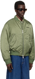 Off-White Khaki Military Nylon Bomber Jacket