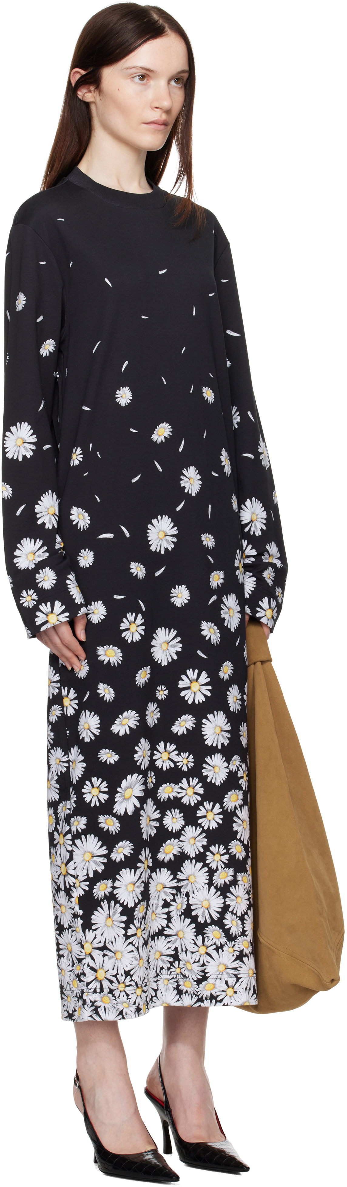 Moschino Black Interlock Daisy Degradé Maxi Dress Moschino