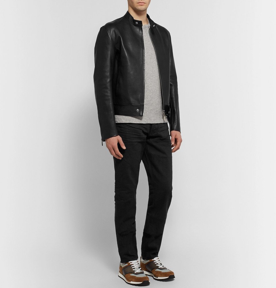 Berluti - Unlined Leather Biker Jacket - Men - Black Berluti