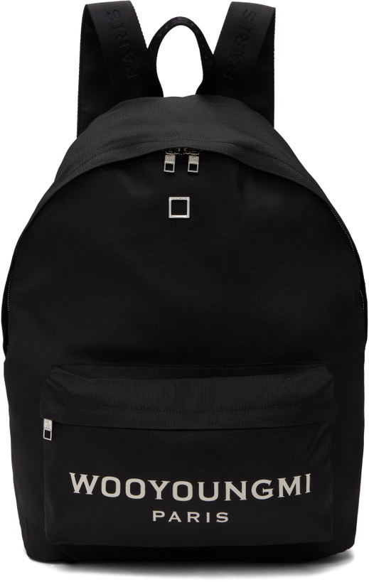 Photo: WOOYOUNGMI Black Logo Backpack
