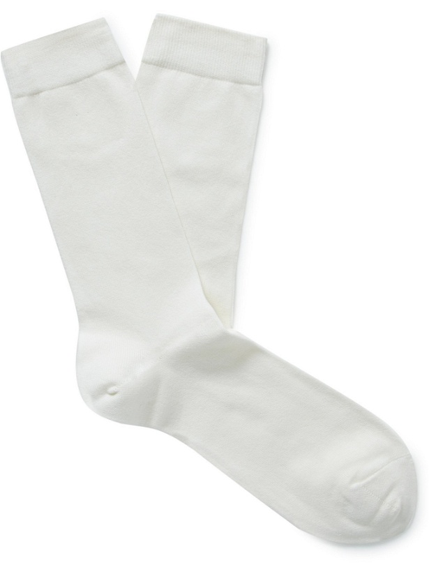 Photo: SUNSPEL - Stretch Cotton-Blend Socks - White