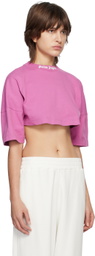 Palm Angels Purple Cropped T-Shirt