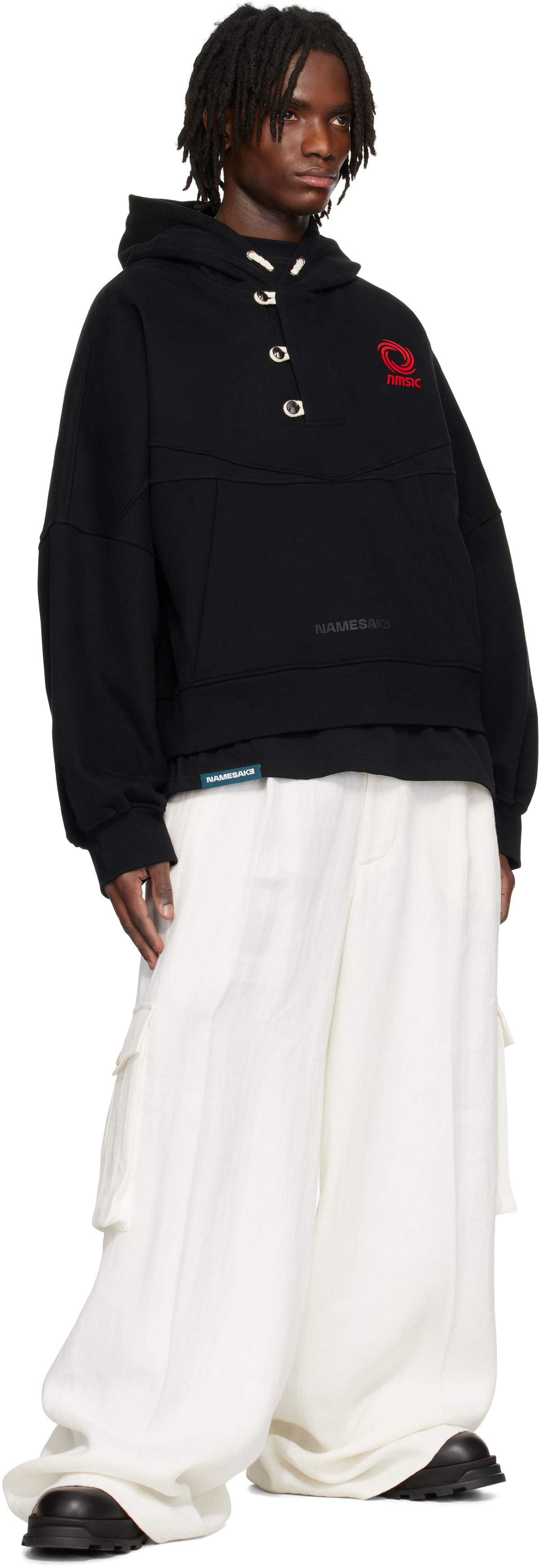 NAMESAKE Black Winfar Fisherman Hoodie