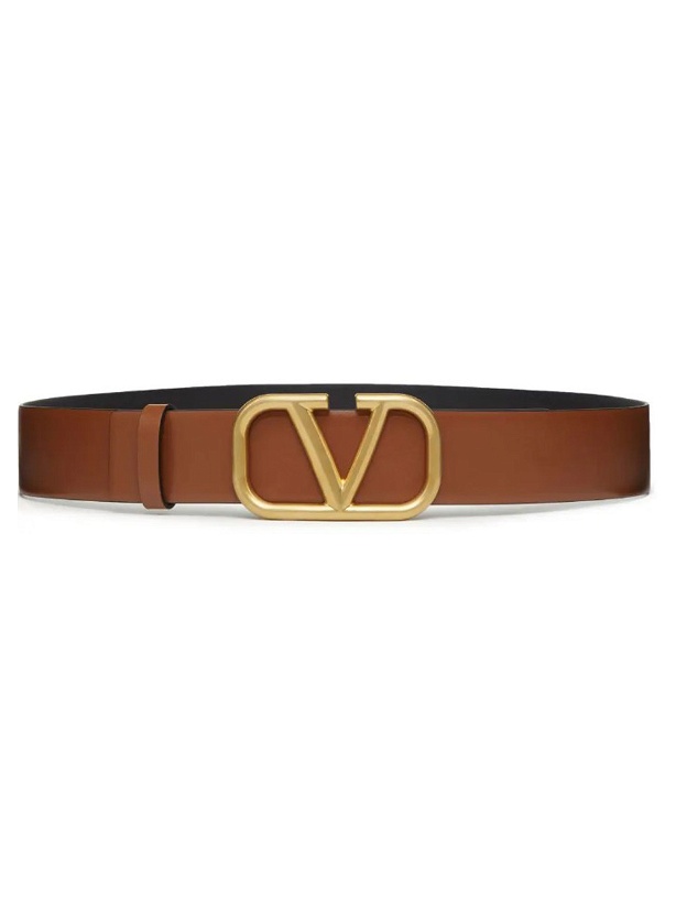 Photo: VALENTINO GARAVANI - Leather Belt With Logo Buckle
