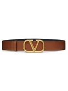 VALENTINO GARAVANI - Leather Belt With Logo Buckle