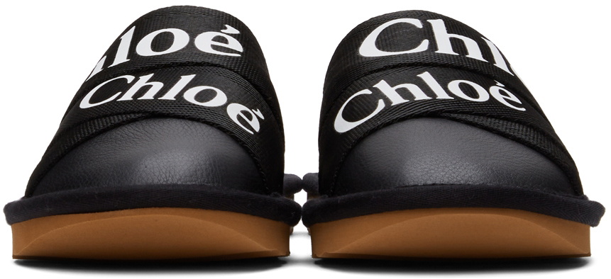 Chloé Black Woody Mule Slippers