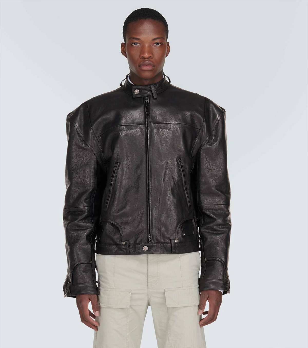 Balenciaga Deconstructed oversized leather jacket Balenciaga
